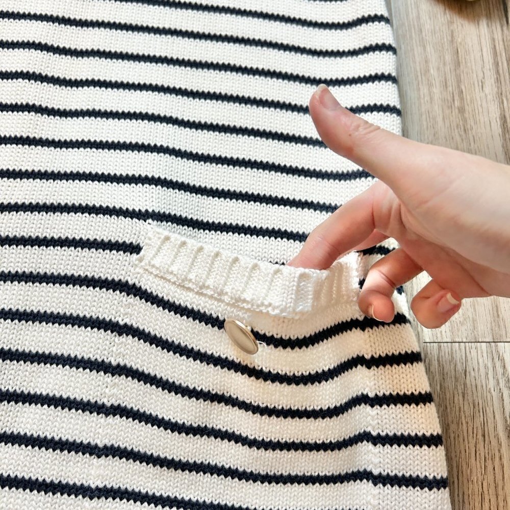 Zara White and Black Striped Knit Sweater Dress Size S NWOT - Picture 6 of 9